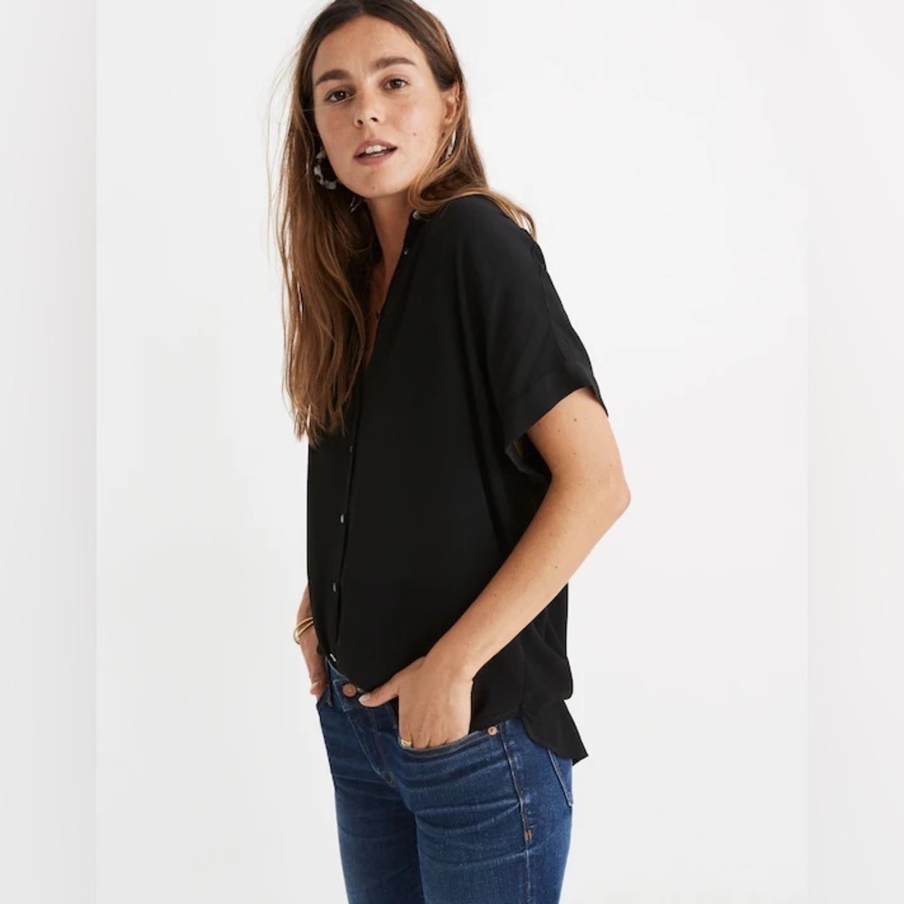 Madewell Central Drapey Shirt in Kale